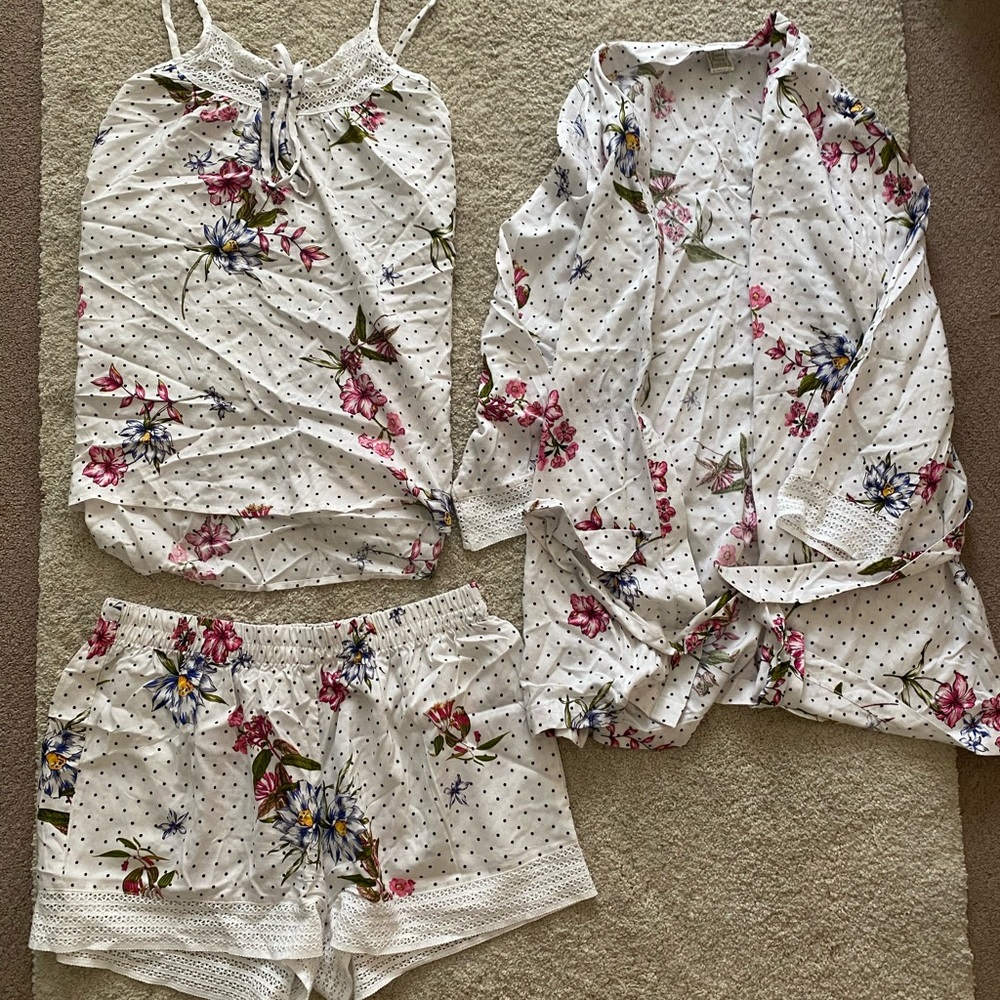 3 piece pajama/bathrobe set